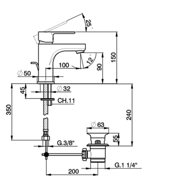 Смеситель для раковины Cisal Tender C200049021