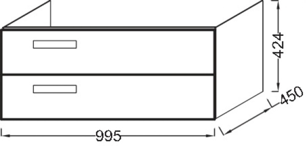 Тумба под раковину 100 см Jacob Delafon Rythmik EB1304-G80 светло-коричневый лак