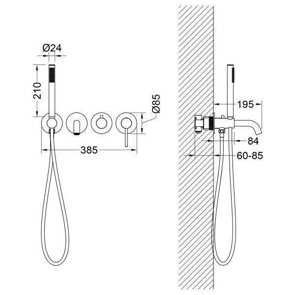 Смеситель для ванны Timo Saona 2314/16YSM белый матовый