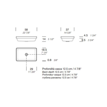 Раковина Milldue Basic R58 58 8979*0 Bianco Opaco