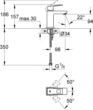 Смеситель Grohe Eurocube 23132000 для раковины