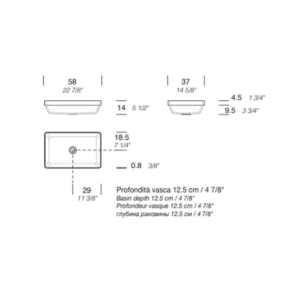 Раковина Milldue Basic R58 58 8979*0 Bianco Opaco