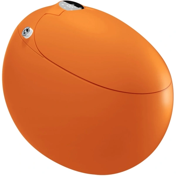 Электронный унитаз-биде напольный Abber Bequem AC1131SOR импульсный, безободковый, с сиденьем микролифт, оранжевый