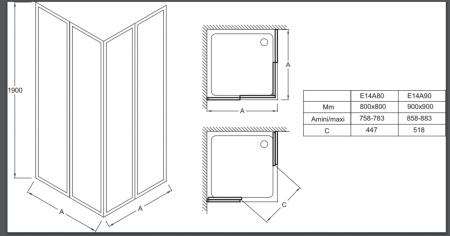 Душевой уголок 90x90 Jacob Delafon Serenity E14A90-GA