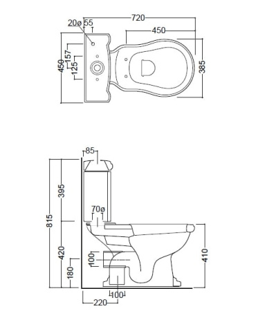 Бачок для унитаза KERASAN Retro 108101bi