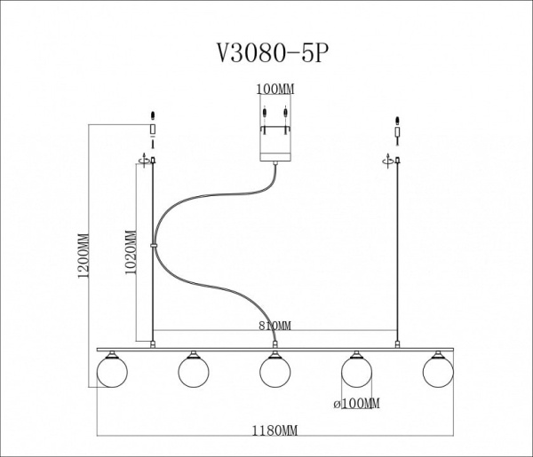 Подвесной светильник Moderli Sector V3080-5P
