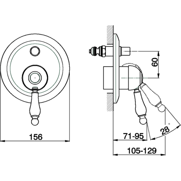 Смеситель для душа Cisal Arcana Empress EM00210021
