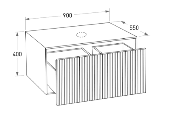 Тумба под раковину Salini Armonia 90 27A.1.900.400.11.1 сталь