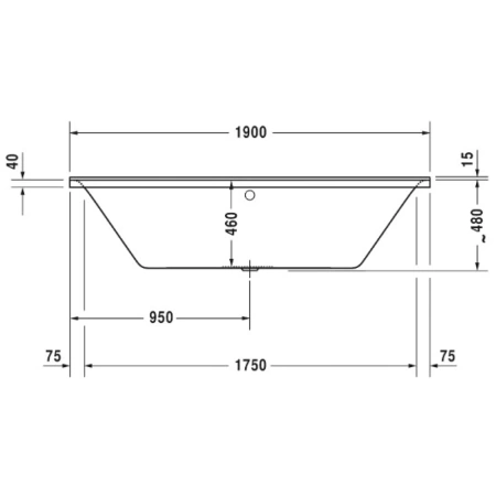 Акриловая ванна 190x90 см Duravit P3 Comforts 700378000000000