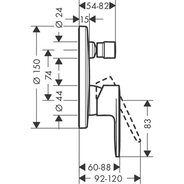 Смеситель для ванны Vernis Blend hansgrohe 71466000 хром