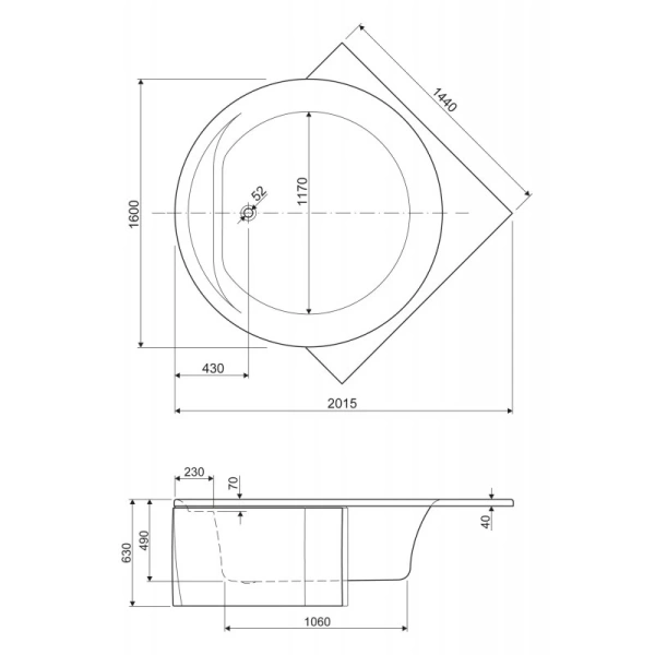 Панель фронтальная Cezares Fi FI CORNER-160-SCR