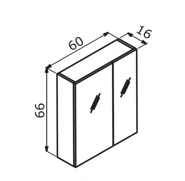 Зеркальный шкаф Orka Likya 60 3006917 антрацит матовый