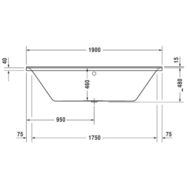 Акриловая ванна 190x90 см Duravit P3 Comforts 700378000000000
