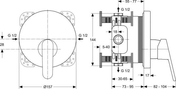 Смеситель для душа Ideal Standard Vito A6064AA встраиваемый