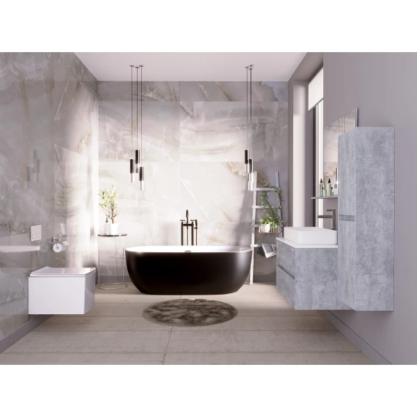 Акриловая ванна Grossman Classic GR-2401MB 150x75 см, отдельностоящая, черный матовый/белый