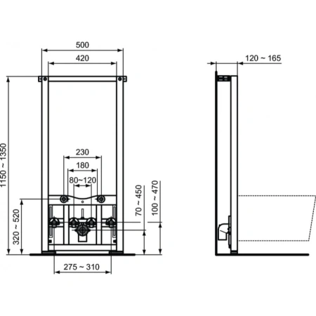 Инсталляция для биде Ideal Standard Prosys R016267