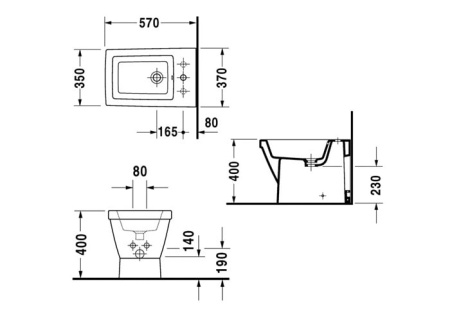Биде напольное Duravit 2nd floor 0136100000