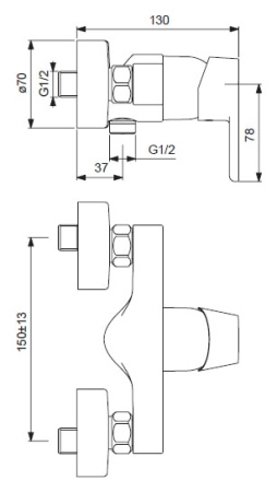 Смеситель для душа Ideal Standard Vito B0411AA