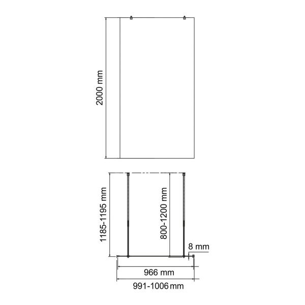 Фехте (Vechte) 60W44BN-MR Душевая перегородка