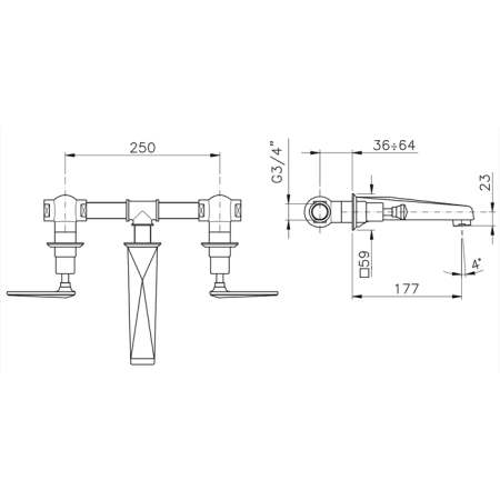 Смеситель для раковины Nicolazzi Vincent 1077CR28