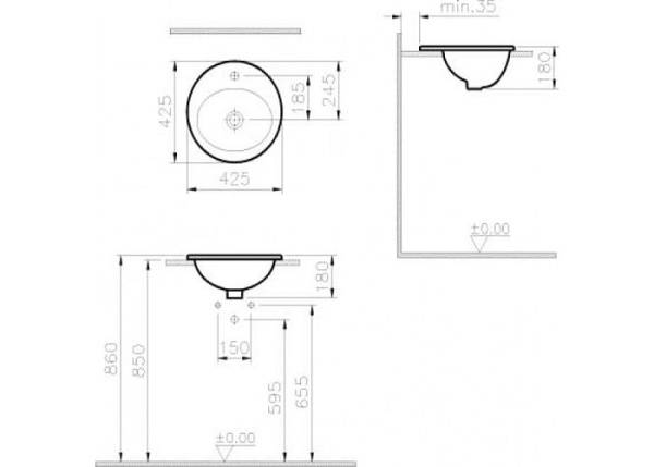 Раковина Vitra S20 5466B003-0001