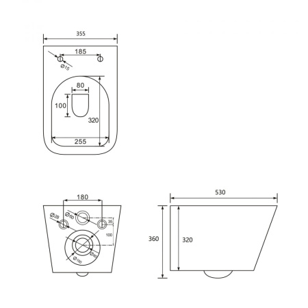 Унитаз подвесной Abber Rechteck AC1201T
