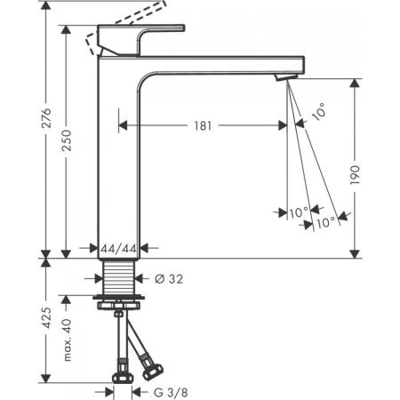 Смеситель для раковины hansgrohe Vernis Shape 230 71591000