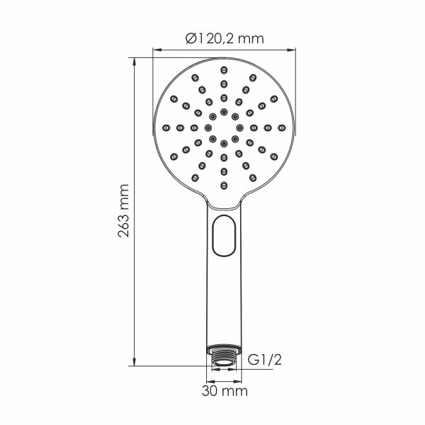 Душевая лейка WasserKRAFT A339 черная матовая