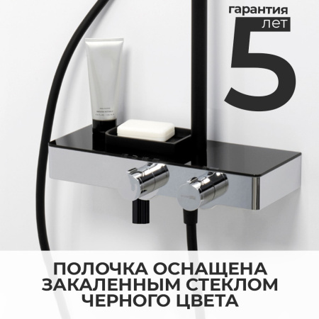 Душевая стойка WasserKRAFT A11401 черный Soft-touch
