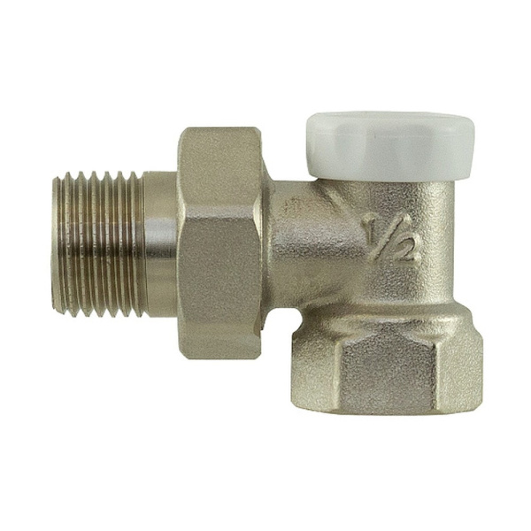 Клапан CTM запорный для радиатора угловой 1/2" ТЕРМО (10), арт. CARAVL12