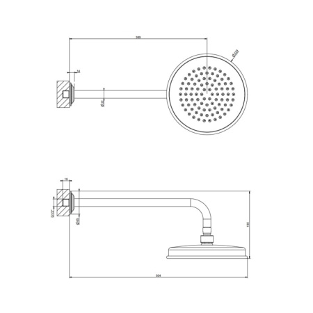 Верхний душ Gessi Venti 20 65148#299 черный матовый