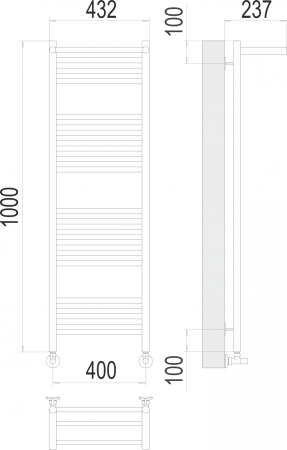 Аврора с/п П20 400х1000 Полотенцесушитель TERMINUS