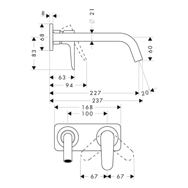 Смеситель для раковины Axor Citterio M 34115000