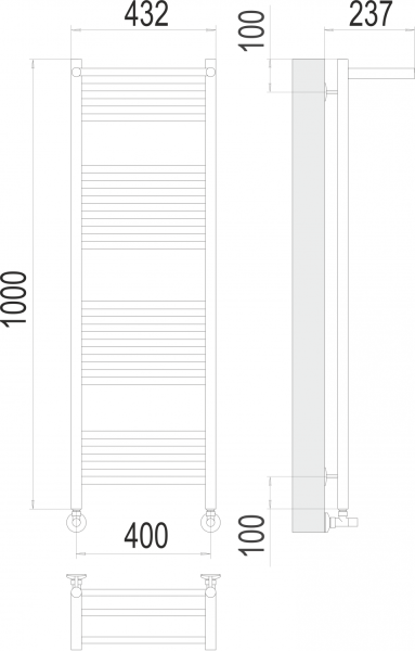 Аврора с/п П20 400х1000 Полотенцесушитель TERMINUS