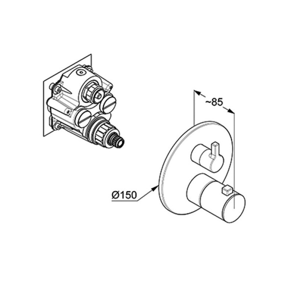 Термостатический смеситель для душа Kludi Nova Fonte Puristic 208850515