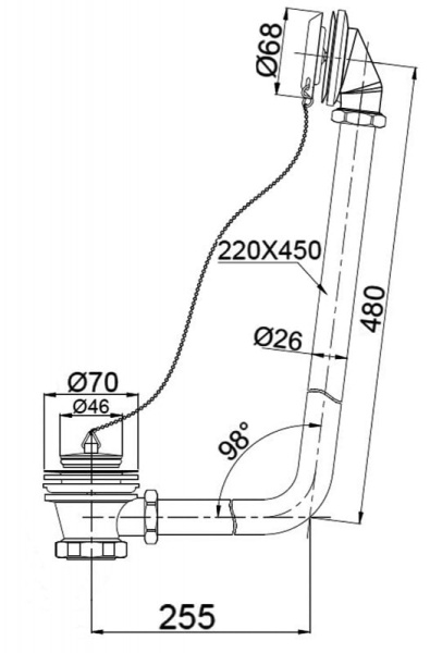 Слив-перелив BelBagno BB567-OVF-CRM для BB04/BB05/BB06