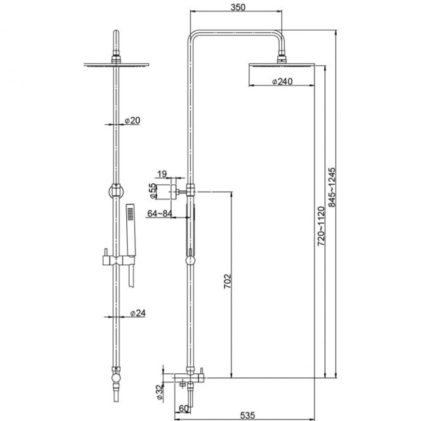 Душевая система Paini RST2 50CR191ART9P3