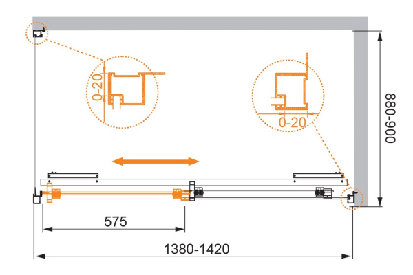 Душевой уголок Cezares Lux Soft 140x90 LUX-SOFT-W-AH-1-140/90-C-Cr-IV