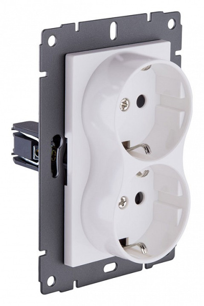 Розетка двойная с заземлением, без рамки Kollinger  REA-032WM