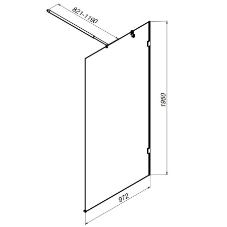 Душевая перегородка AM.PM X-Joy 100 W94WI-100-F1-BTE черная