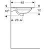 Раковина 60x48 см Geberit Acanto 500.640.01.2