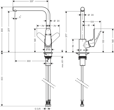 Смеситель для кухни hansgrohe Focus 31817000