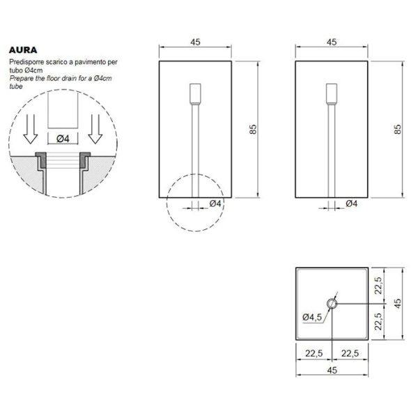 Раковина Antonio Lupi Aura 45 AURA.ginger с подсветкой имбирь