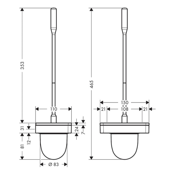 Туалетный ершик Axor Universal 42835340 шлифованный черный хром/белый