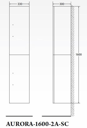 Шкаф подвесная BelBagno AURORA AURORA-1600-2A-SC-BL-P-R