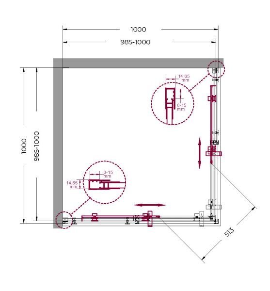 Душевой уголок BelBagno Marino MARINO-A-2-100-C-NERO черный