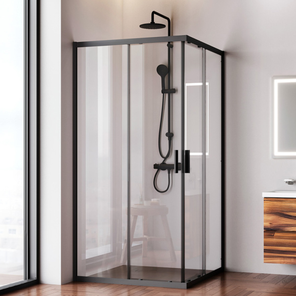Душевой уголок AM.PM Gem 100x100 W90G-403-100100-BT черный матовый