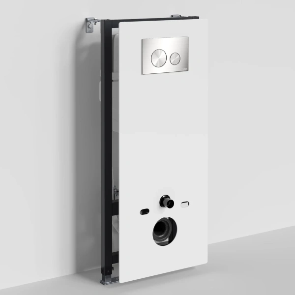 Инсталляция для унитаза WasserKRAFT Abens 20 20TLT.010.ME.WH.BN02 с кнопкой смыва, никель