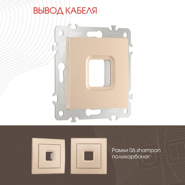 Розетка для вывод кабеля без рамки Arte Milano am-206 206.49-1.shampan