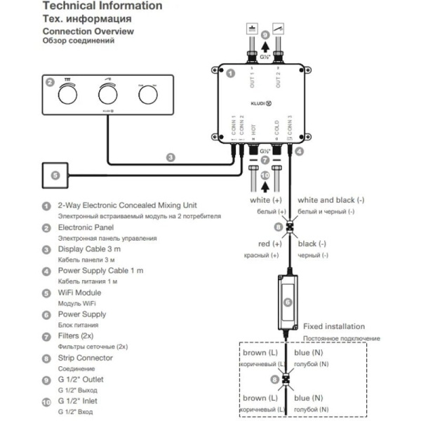 Термостат для ванны для душа Kludi Pushtronic 3830005-00 хром